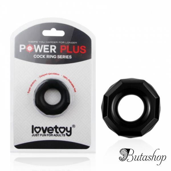 Черное эрекционное кольцо Power Plus без вибрации - butashop.com