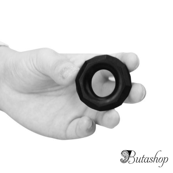 Черное эрекционное кольцо Power Plus без вибрации - butashop.com