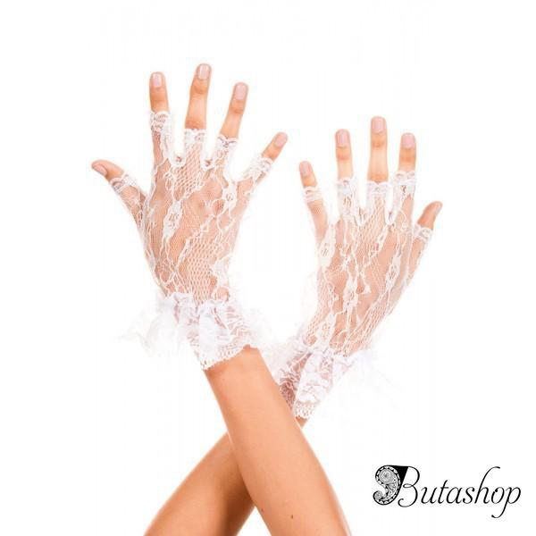 Полупрозрачные очаровательные белые перчатки - butashop.com