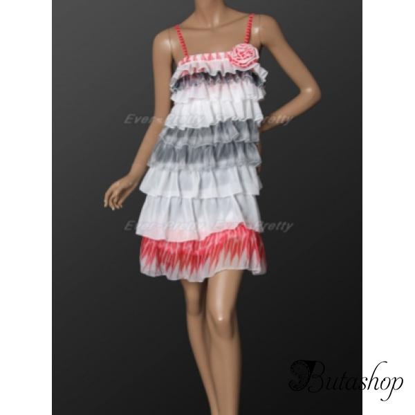 РАСПРОДАЖА! Изящное красочное ярусное вечернее платье - www.butashop.com