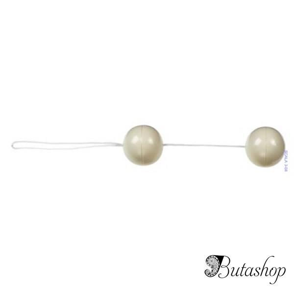 Вагинальные шарики Duoballs Soft белого цвета - butashop.com