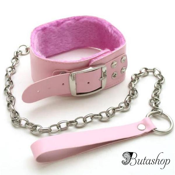 Современный розовый ошейник - butashop.com