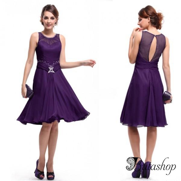 РАСПРОДАЖА! Платье с вырезом на спине фиолетовое - butashop.com