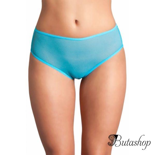 Turquoise Cutout Lace Back Peekaboo Panty - butashop.com