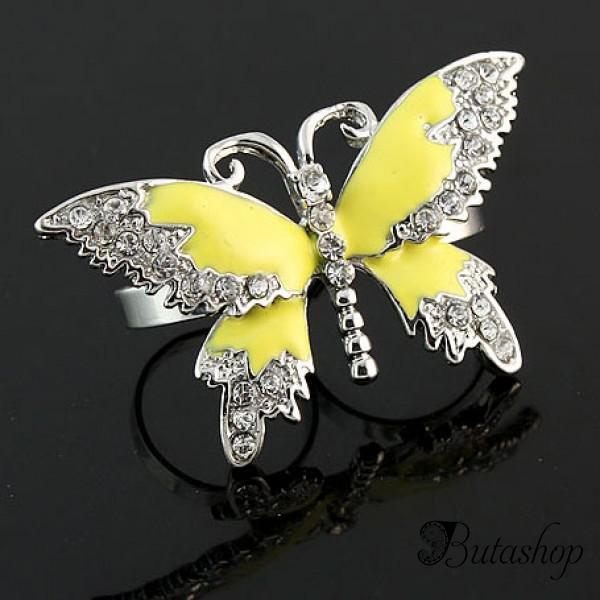РАСПРОДАЖА! Двойное кольцо с большой бабочкой - butashop.com