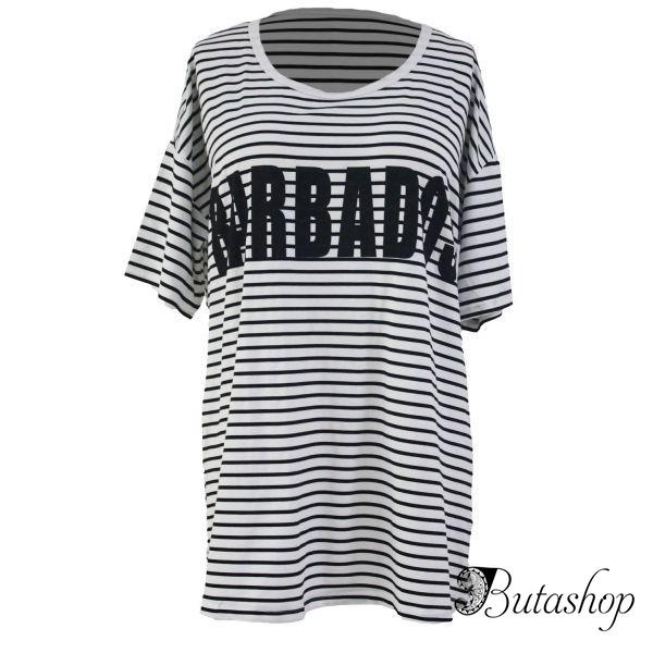 Черно белая пляжная футболка - butashop.com