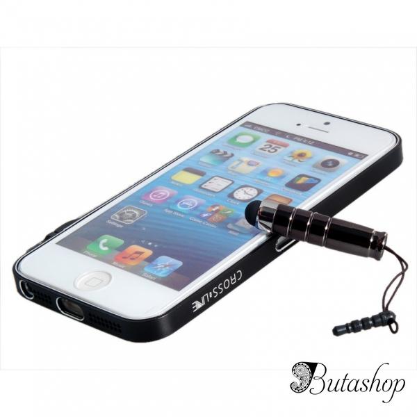 РАСПРОДАЖА! Ultra-Thin Protective Frame & Earbud Touch Pen & Tool Set for iPhone 5 (Black) - butashop.com