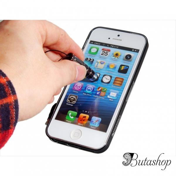 РАСПРОДАЖА! Ultra-Thin Protective Frame & Earbud Touch Pen & Tool Set for iPhone 5 (Black) - butashop.com