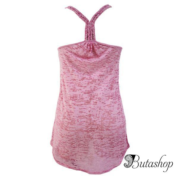 Розовая туника с открытой спиной - butashop.com