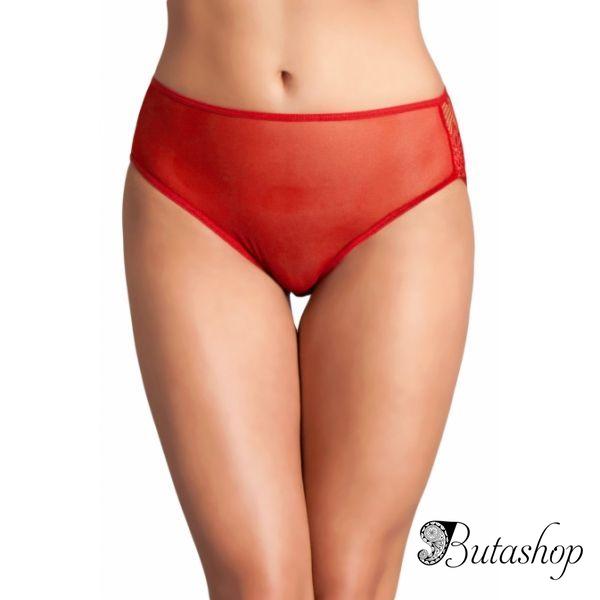 Red Cutout Lace Back Peekaboo Panty - butashop.com