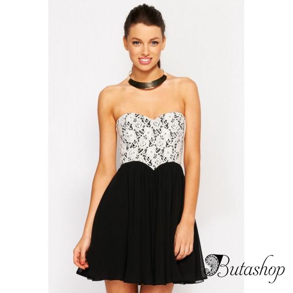 Сексапильное черно-белое платье - butashop.com