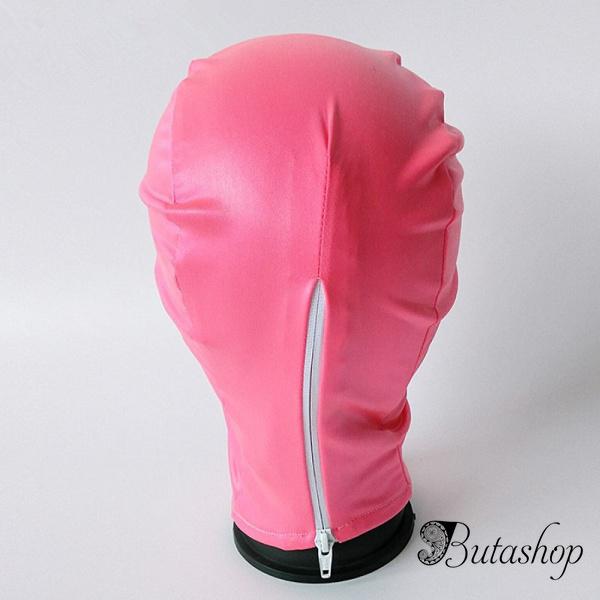 Розовая латексная маска с отверстием для рта и глаз - butashop.com