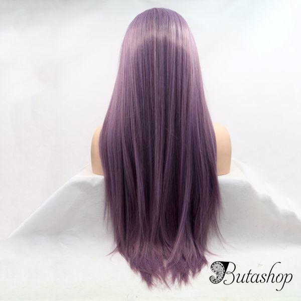 Длинный фиолетовый парик на сетке из термо волос - butashop.com