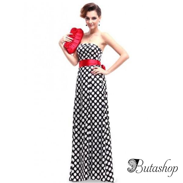 РАСПРОДАЖА! Платье в горошек с красным бантом - butashop.com