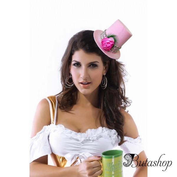 Очаровательная розовая шляпка цилиндрик - butashop.com