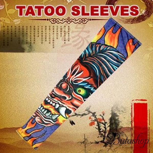 Рукава татуировки принт fire devil, 2 шт - butashop.com