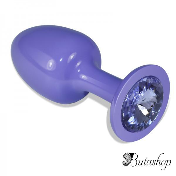 Фиолетовая гладкая анальная пробка Rosebud Purple в подарочной упаковке - butashop.com