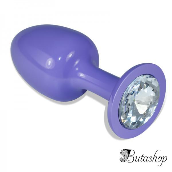 Фиолетовая гладкая анальная пробка Rosebud Purple в подарочной упаковке - butashop.com