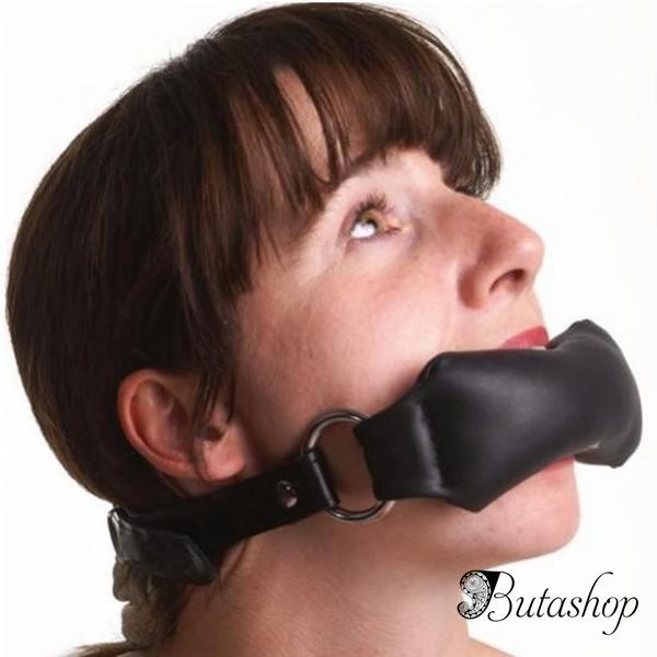 Черный кляп для рта в форме подушечки - butashop.com