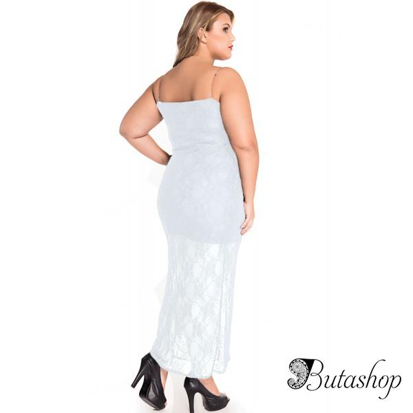 Ажурное белое платье без бретель - butashop.com