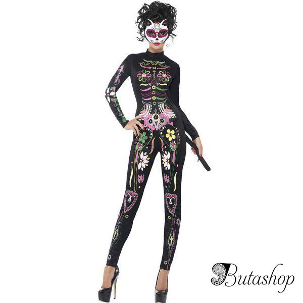 карнавальный костюм скелета из цветов halloween party costume - butashop.com