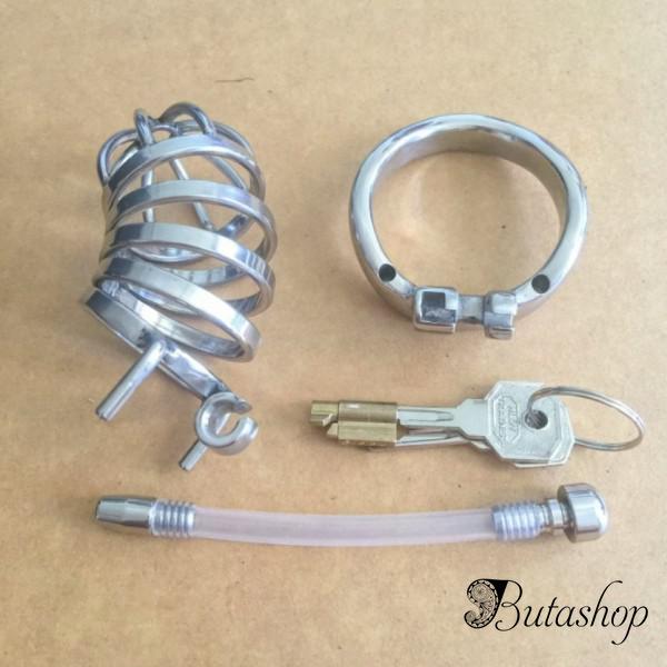 2016 New Stainless Steel Male Urethral Tube Chastity Device / Stainless Steel Chastity Cage ZC080 - butashop.com