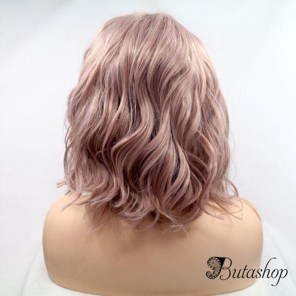 Пастельно розовый парик на сетке с мягкой волной - butashop.com