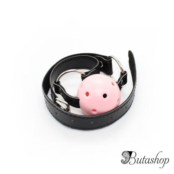 Классический черный кляп с розовым шариком - butashop.com