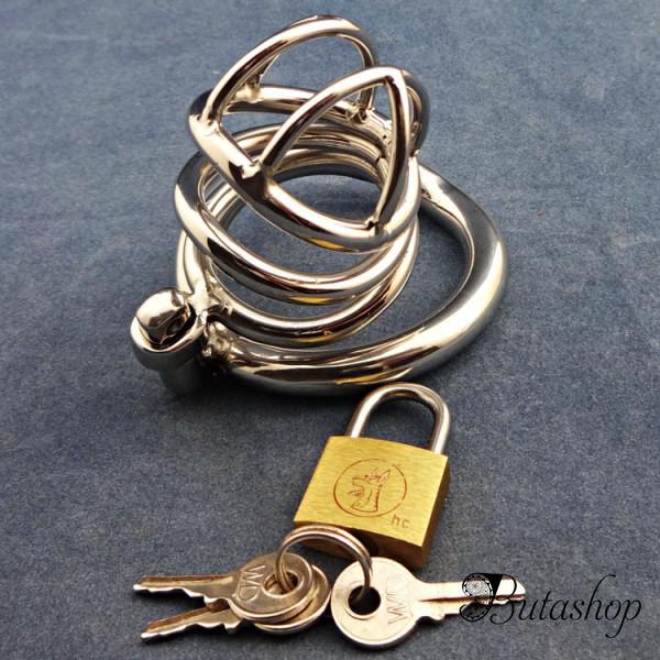 Stainless Steel Male Chastity Device With arc-shaped Cock Ring ZC062 - butashop.com