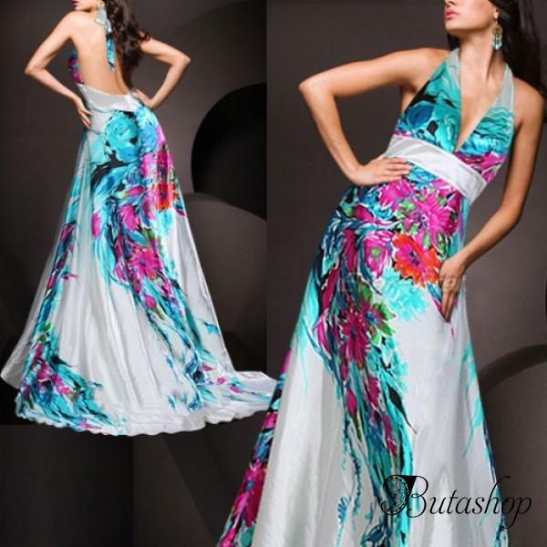 РАСПРОДАЖА! Красочное платье с открытой спиной - butashop.com