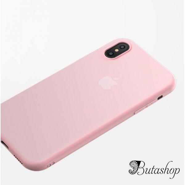 РАСПРОДАЖА! Чехол на Iphone XS / Iphone X / Iphone 10 из тонкого матового TPU розовый - butashop.com