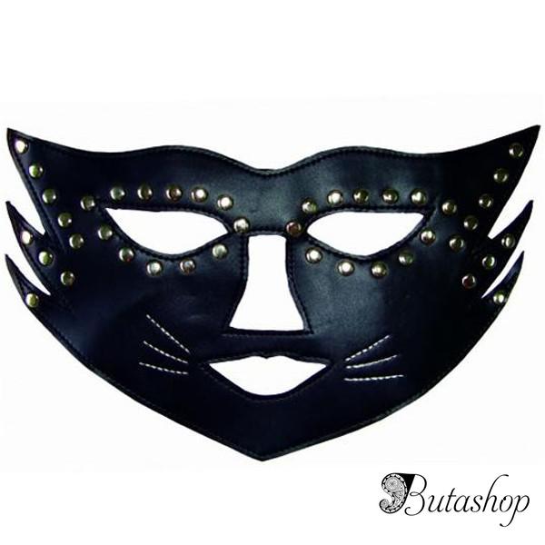 Черная маска кошки с  паетками - butashop.com