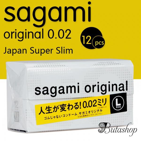 Полиуретановые презервативы Sagami размер L 0.02мм, 12 шт - butashop.com