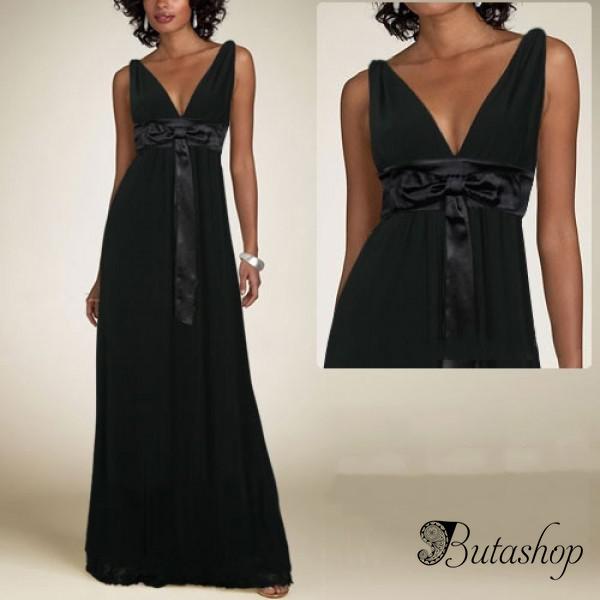 РАСПРОДАЖА! Черное платье с бантом на поясе - butashop.com