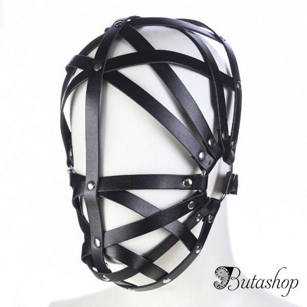 Leather Black bondage Hoods - butashop.com