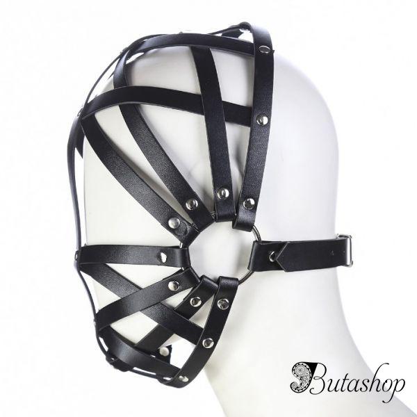 Leather Black bondage Hoods - butashop.com
