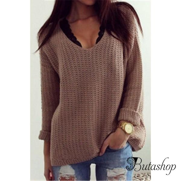 Вязаный женский свитер - butashop.com