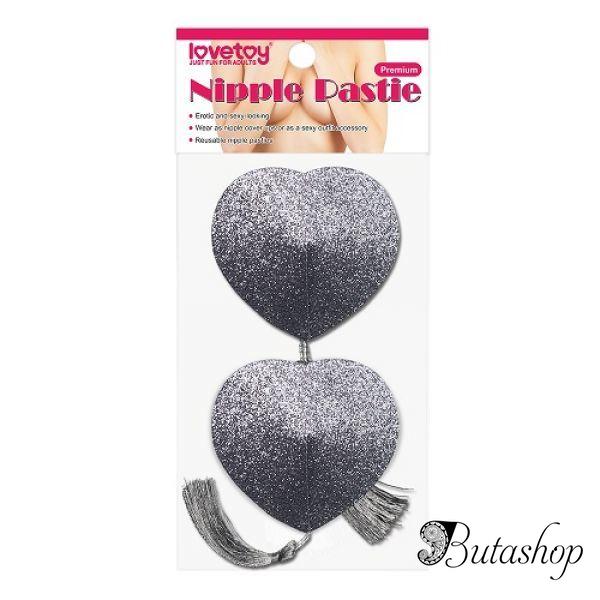 Reusable Glitter Heart Tassel Nipple Pasties - www.butashop.com