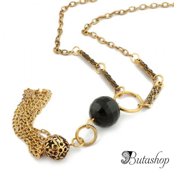 РАСПРОДАЖА! Красивое ожерелье с черным камнем - butashop.com