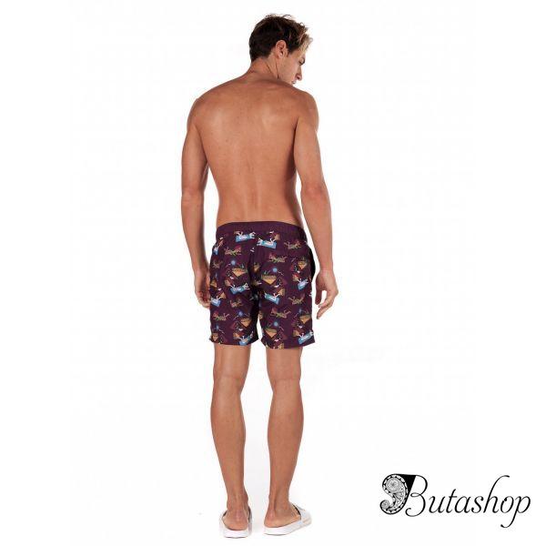Мужские плавательные шорты Scotch & Soda Swim Shorts-Bordeaux - butashop.com