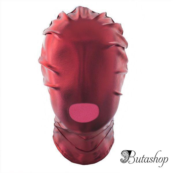 Закрытая красная маска с отверстиями для рта - butashop.com