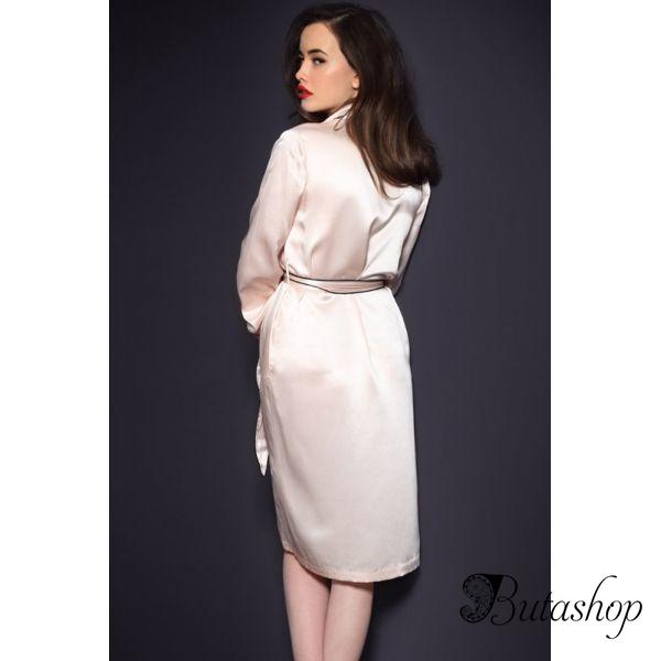 Pink Classic Gown Robe with Belt - butashop.com