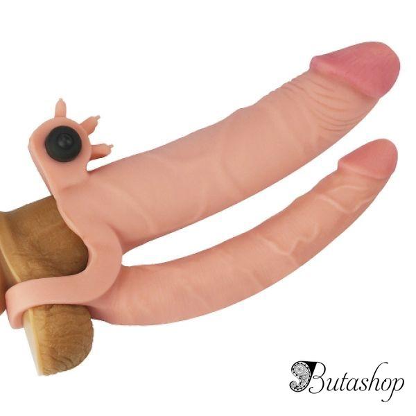 Pleasure X Tender Vibrating Double Penis Sleeve - www.butashop.com