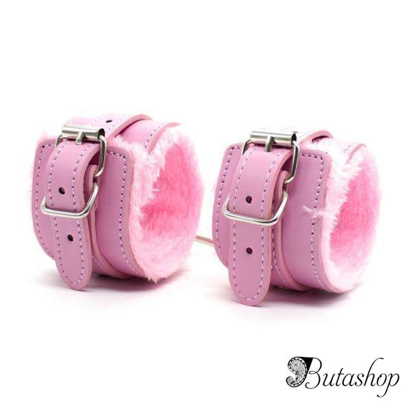 Гламурные розовые наручники с мехом - butashop.com