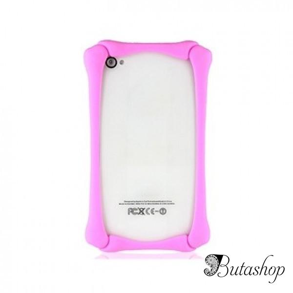 РАСПРОДАЖА! Silicone Protective Frame for iPhone 4/4S (Pink) - butashop.com