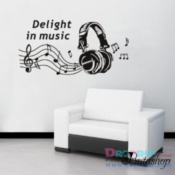 РАСПРОДАЖА! Виниловая наклейка - Delight in music - butashop.com