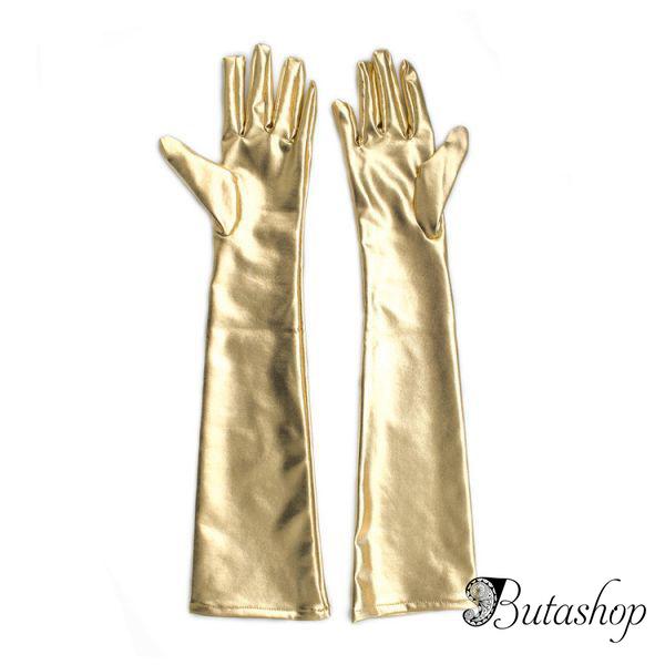 Золотистые виниловые перчатки - butashop.com