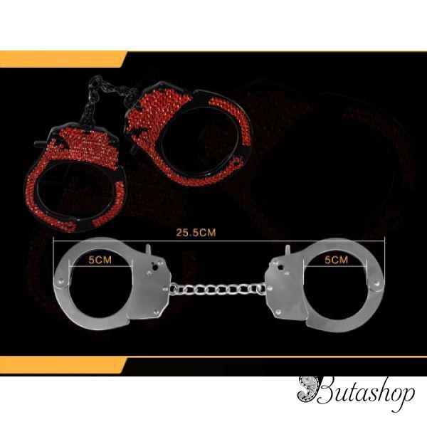 Фетиш наручники с красными камушками - butashop.com