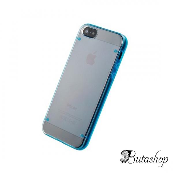 РАСПРОДАЖА! PC Plastic & TPU Rubber Dual Color Glow-in-the-Dark Protective Case for iPhone 5 (Blue) - www.butashop.com