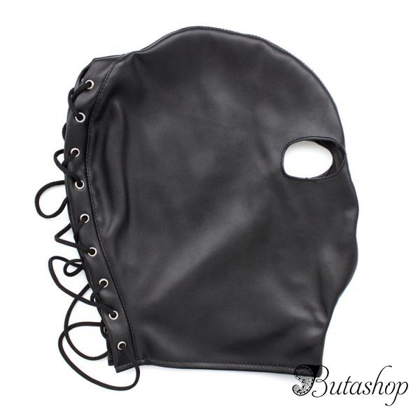 Черная виниловая маска с вырезами для глаз - butashop.com